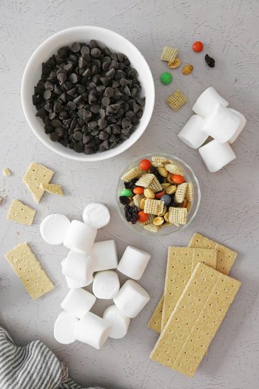 Ingredients for campfire s'mores dip