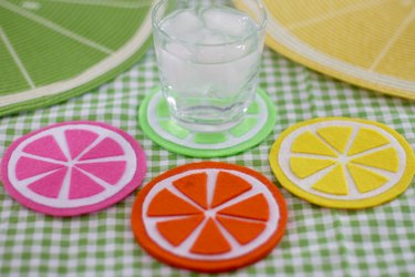 felt fruit-slice coasters