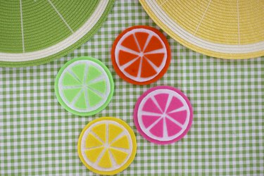 set of fruit-slice coasters