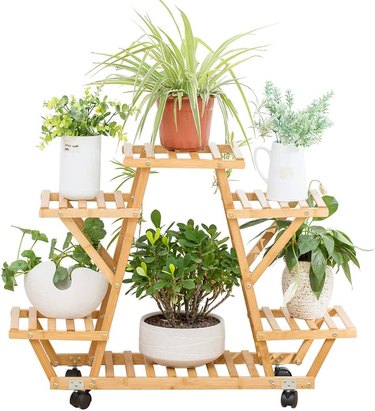 Copree Bamboo Rolling 6-Tier Plant Stand
