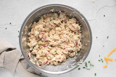 Mix tuna and yogurt