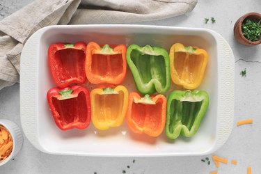 Pre-bake bell peppers