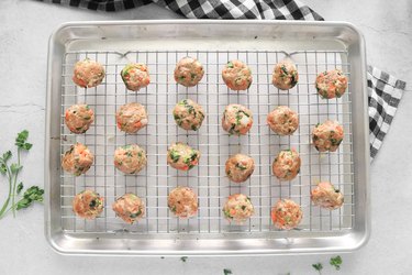 Bake turkey and veggie meatballs