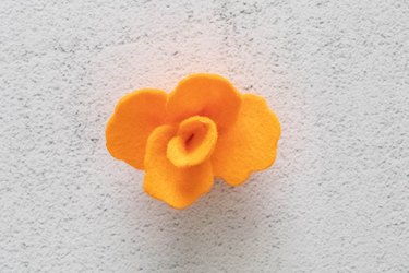 Orange felt flower