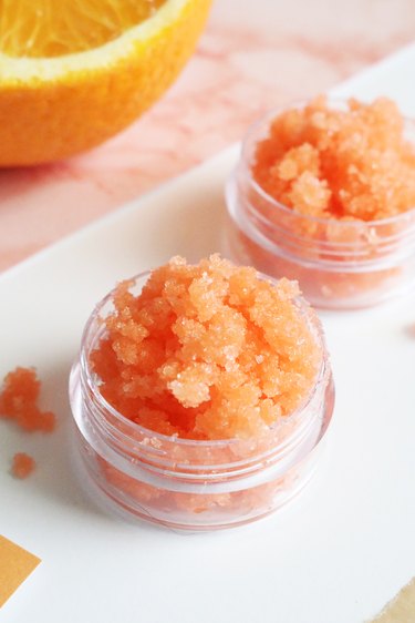 DIY orange lip scrub in a jar