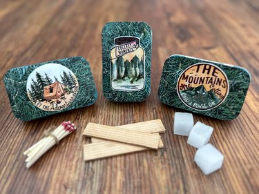 Finished camping survival tins