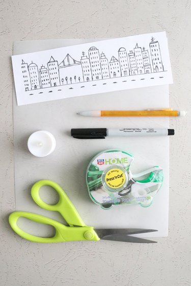 Supplies for DIY paper lantern
