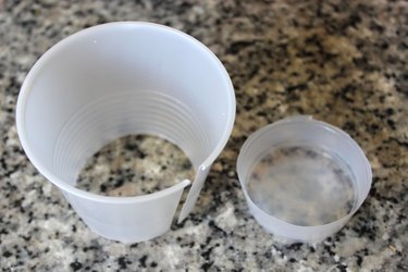 cut the plastic cup