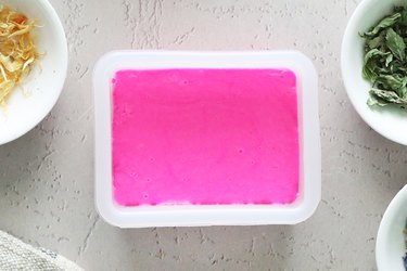 Pink soap in a mold