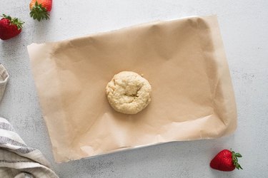 Biscuit on baking sheet