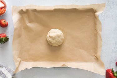 Biscuit dough on baking sheet