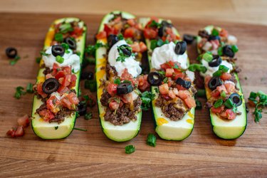 Stuffed zucchini boats recipe