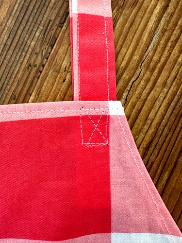 sew straps with an X