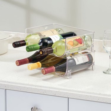 mDesign Modern Plastic Stackable Wine Rack