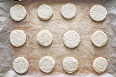 Sugar cookies on a baking sheet
