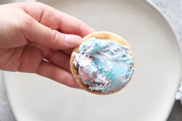 Sugar cookie with cotton candy ice cream