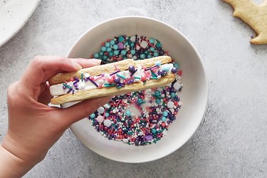 Shark ice cream sandwich with sprinkles