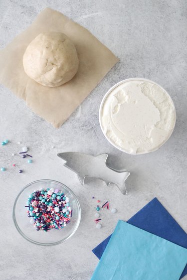 Ingredients for under-the-sea ice cream sandwich cookies