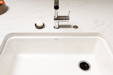 Clean white kitchen sink