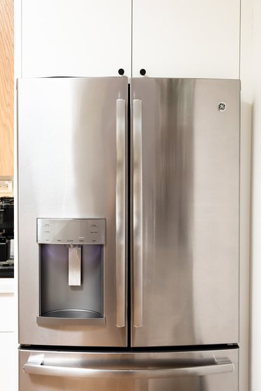 Exterior of stainless steel fridge