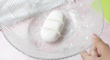 Dango dough divided into three portions