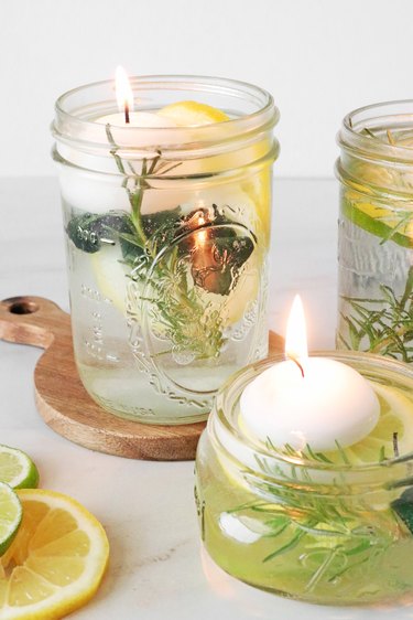 Homemade mosquito repellent Mason jars