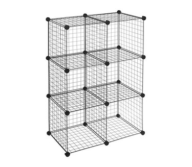 Amazon Basics 6 Cube Grid Wire Storage Shelves, Black