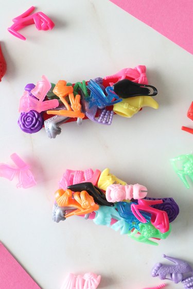 Barbie shoe hair clips