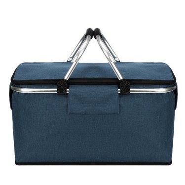 Singes Insulated Picnic Basket Cooler in navy blue.