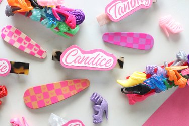 Assorted Barbie hair clips