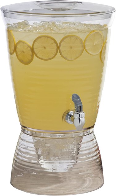 3 Gallon Acrylic Party Beverage Dispenser,Wide-Mouth Lid,With ice