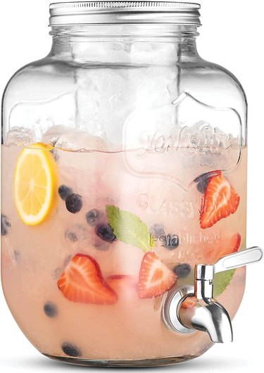 Better Homes & Gardens 2 Gallon Glass Beverage Dispenser with Glass Clamp Lid