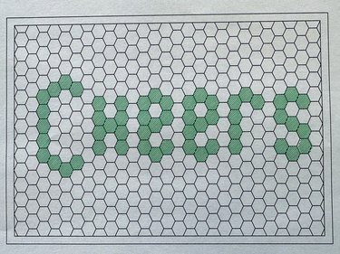 Template with white tiles and the word "cheers" in green tile form