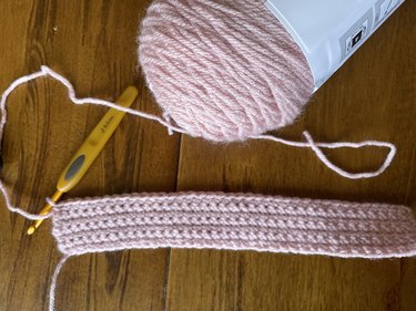 Rows of crochet stitches