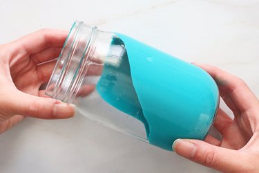 Rotate jar to coat inside with Mod Podge