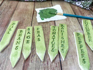 paint clay garden markers