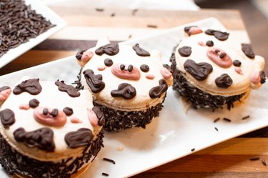 Set, Macaron Ice Cream Paper Plate Set, Ice Cream Themed Party