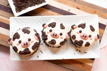 Cute cow macaron ice cream sandwiches