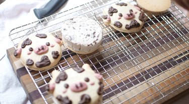 Ice cream on macaron shells