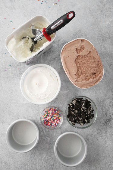 Ingredients for mini stacked ice cream cake