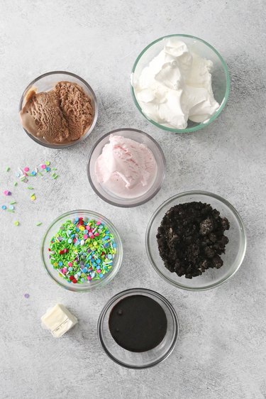 Ingredients for ice cream cupcakes