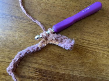 A row of half double crochet stitches