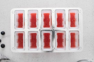 Watermelon puree in popsicle mold