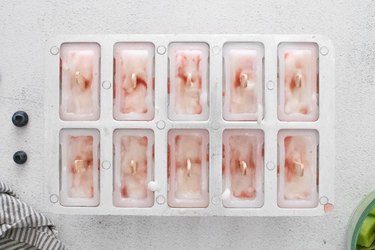 Yogurt in ice pop mold
