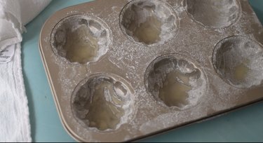 Prepared madeleine baking pan.