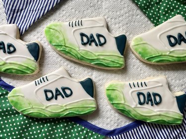 Decorated dad sneaker cookies