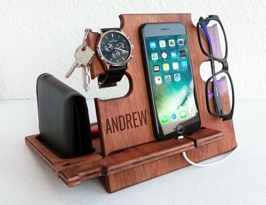 Wooden Docking Station for Phone, Wallet, Keys and Watch