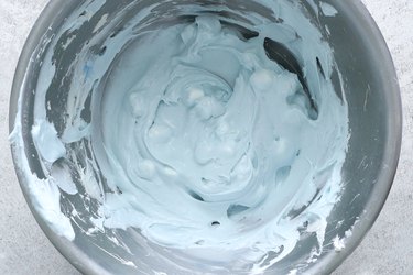 Blue marshmallow dip in a bowl