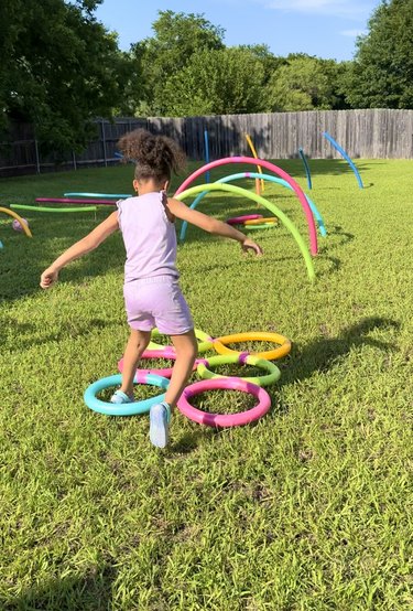 Pool Noodle Obstacle Course