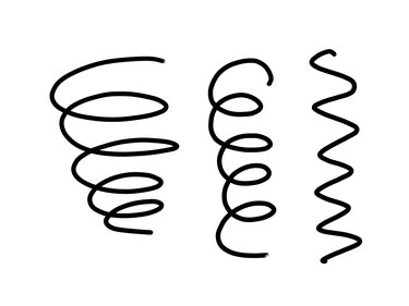 Two coiled and one wavy example of how to draw curly hair